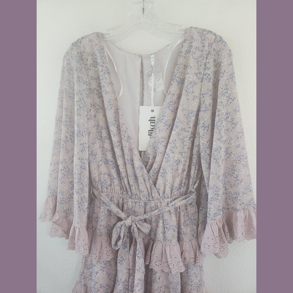 Indikah by Angel Biba NWT Tiered Ruffle Boho Mini Dress Medium - Picture 7 of 10